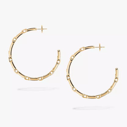 [[LUXE] Move Link Diamond Hoop Earrings