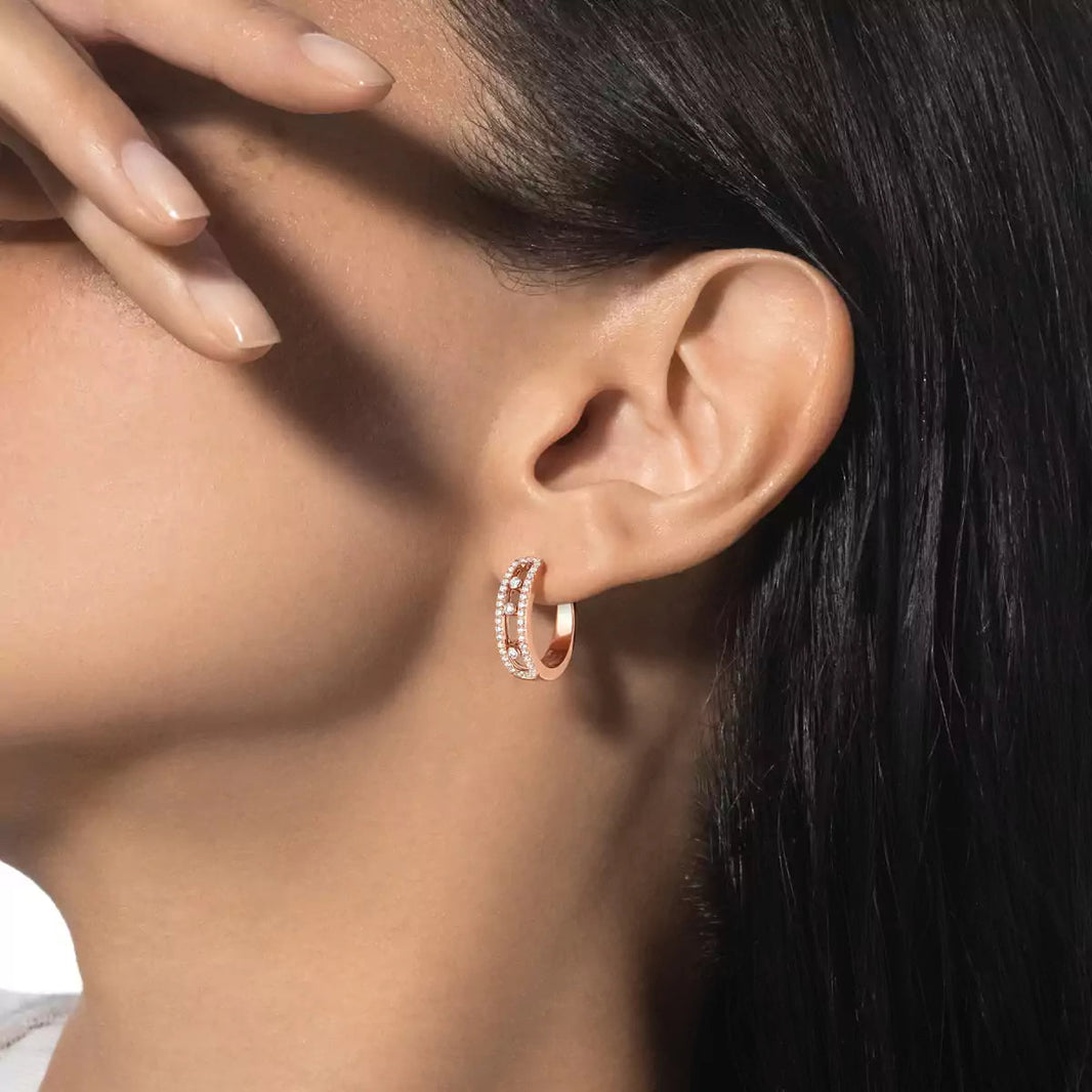 [LUXE] Diamond Pave_ Hoop Earrings Move