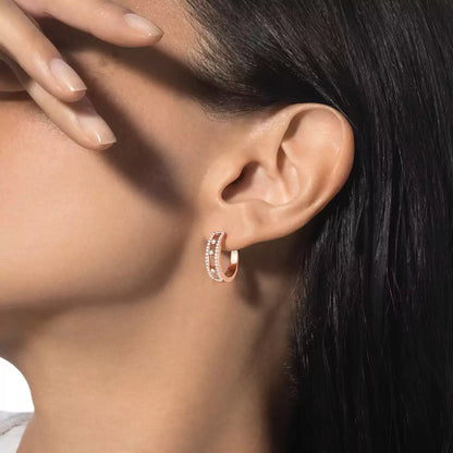 [LUXE] Diamond Pave_ Hoop Earrings Move