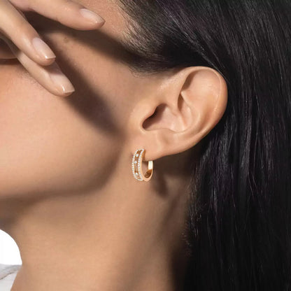 [LUXE] Diamond Pave_ Hoop Earrings Move