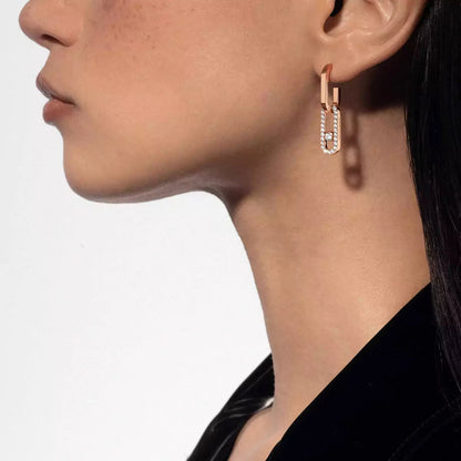 [LUXE] Move Link Diamond Earrings