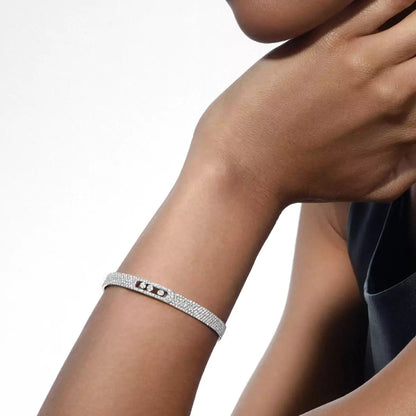 [LUXE] Move Noa Full Pavé Diamond Bangle Bracelet
