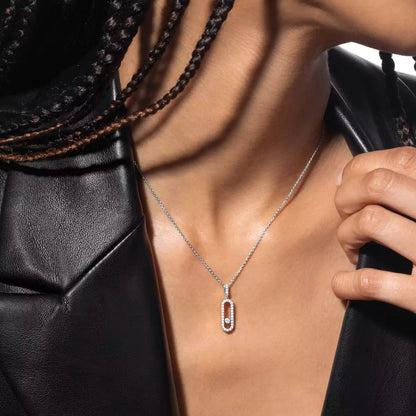 [LUXE] Move Uno Diamond Necklace in Rose Gold
