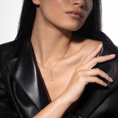 [LUXE] Gold Diamond Tie Necklace