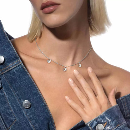 [LUXE] My Twin Diamond Necklace in Silver