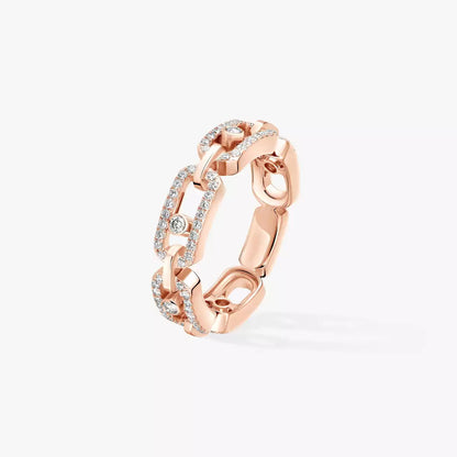 [LUXE] Move Link Pave_-Set Diamond Ring in Gold