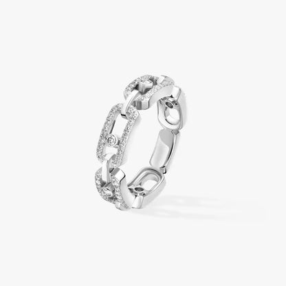 [LUXE] Move Link Pave_-Set Diamond Ring in Gold