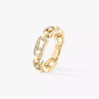[LUXE] Move Link Pave_-Set Diamond Ring in Gold