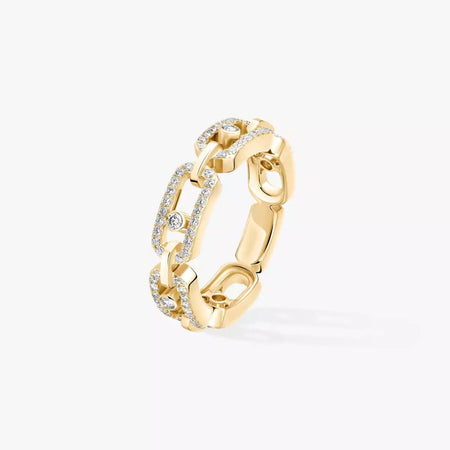 [LUXE] Move Link Pave_-Set Diamond Ring in Gold