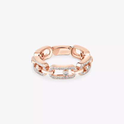 [LUXE] Move Link Pave_-Set Diamond Ring in Gold