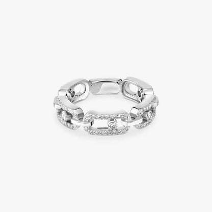 [LUXE] Move Link Pave_-Set Diamond Ring in Gold