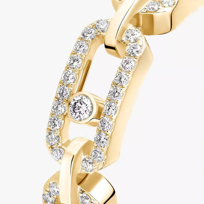 [LUXE] Move Link Pave_-Set Diamond Ring in Gold