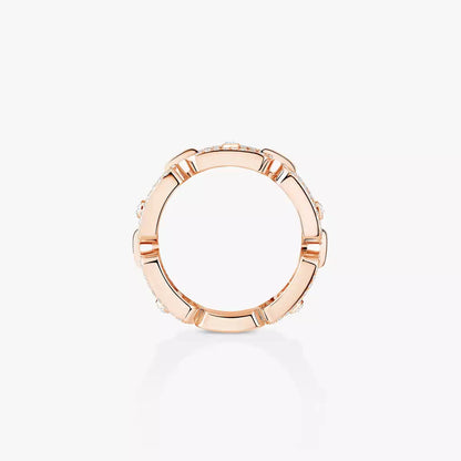 [LUXE] Move Link Pave_-Set Diamond Ring in Gold