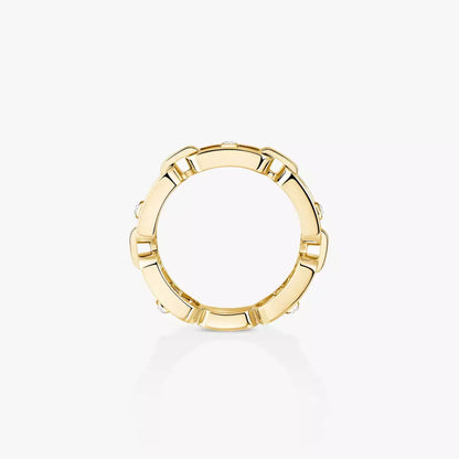 [LUXE] Move Link Pave_-Set Diamond Ring in Gold