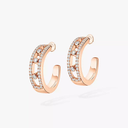 [LUXE] Diamond Pave_ Hoop Earrings Move