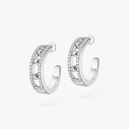 [LUXE] Diamond Pave_ Hoop Earrings Move