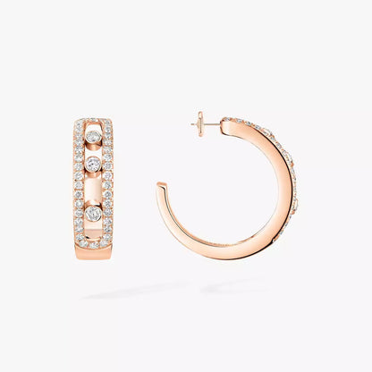 [LUXE] Diamond Pave_ Hoop Earrings Move
