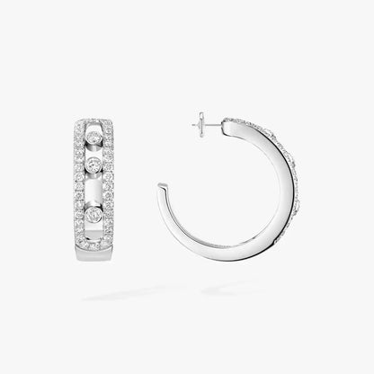 [LUXE] Diamond Pave_ Hoop Earrings Move