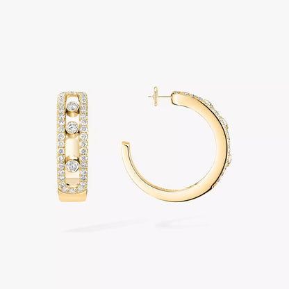 [LUXE] Diamond Pave_ Hoop Earrings Move