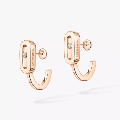 [LUXE] Diamond Mini Hoop Earrings Move Classique