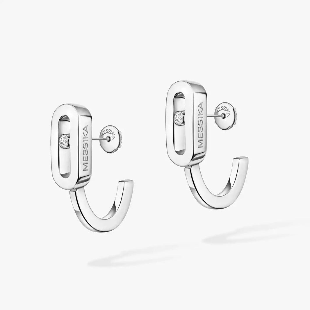 [LUXE] Diamond Mini Hoop Earrings Move Classique