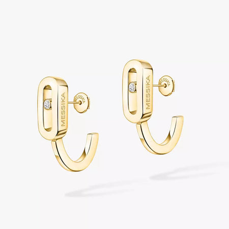 [LUXE] Diamond Mini Hoop Earrings Move Classique
