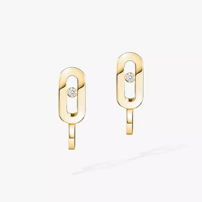 [LUXE] Diamond Mini Hoop Earrings Move Classique