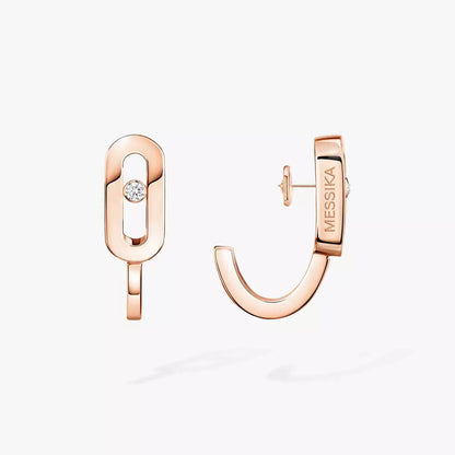 [LUXE] Diamond Mini Hoop Earrings Move Classique