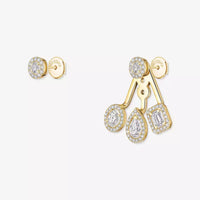 [LUXE]  My Twin Trio  Diamond Earrings