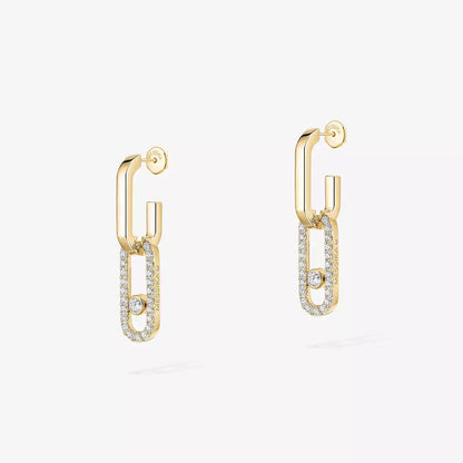 [LUXE] Move Link Diamond Earrings