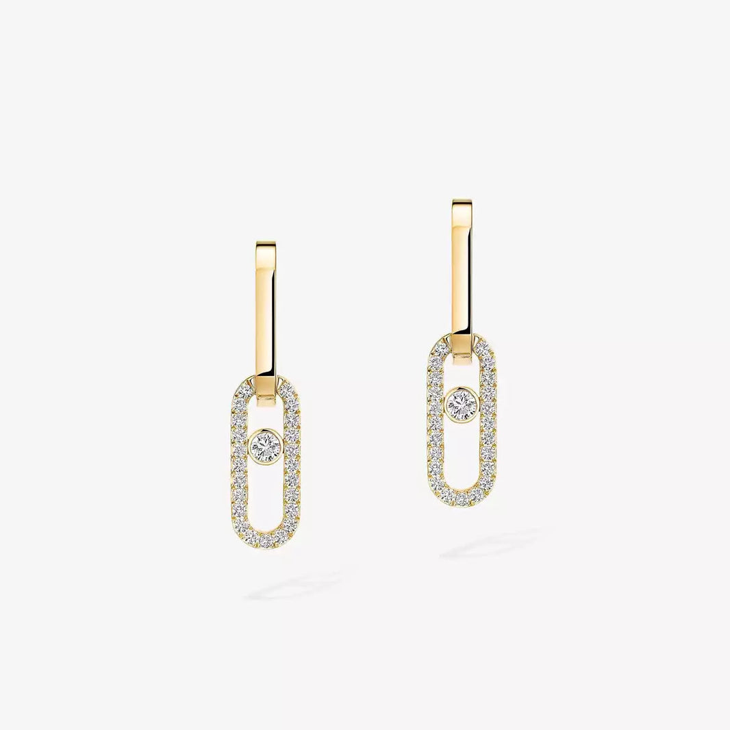 [LUXE] Move Link Diamond Earrings