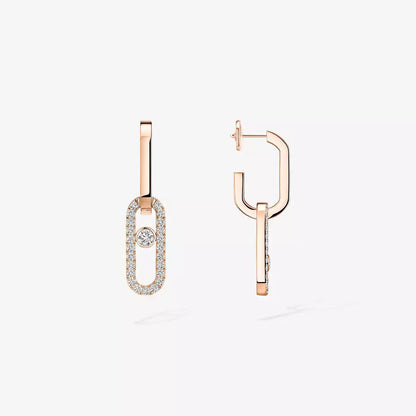[LUXE] Move Link Diamond Earrings