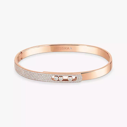 [LUXE] Move Noa Rose Gold Pavé Diamond Bangle Bracelet