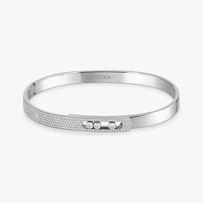 [LUXE] Move Noa Rose Gold Pavé Diamond Bangle Bracelet