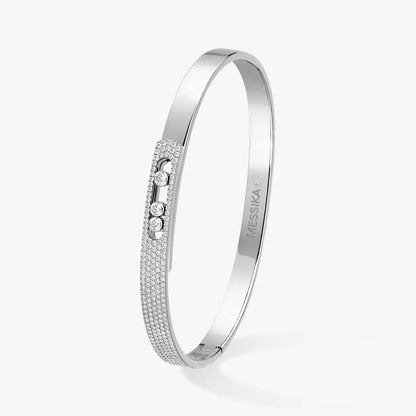 [LUXE] Move Noa Rose Gold Pavé Diamond Bangle Bracelet