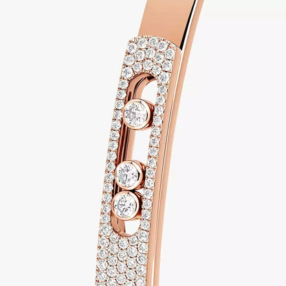 [LUXE] Move Noa Rose Gold Pavé Diamond Bangle Bracelet