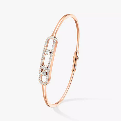 [LUXE] Move Pavé Diamond Bangle Bracelet M