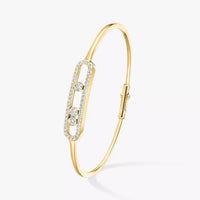 [LUXE] Move Pavé Diamond Bangle Bracelet M