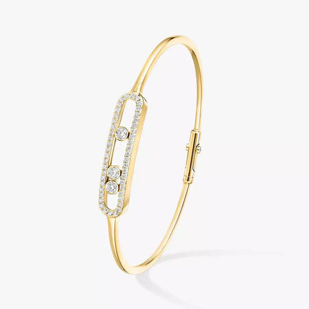 [LUXE] Move Pavé Diamond Bangle Bracelet M