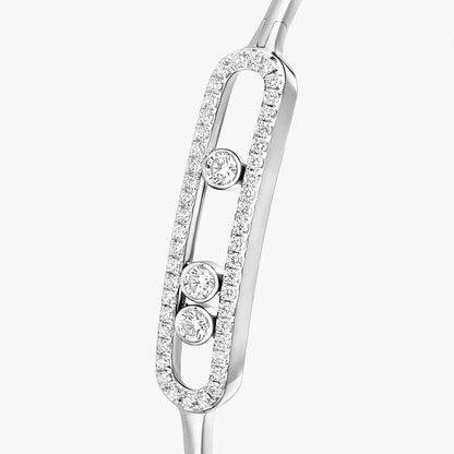 [LUXE] Move Pavé Diamond Bangle Bracelet M