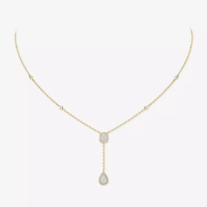 [LUXE] Gold Diamond Tie Necklace