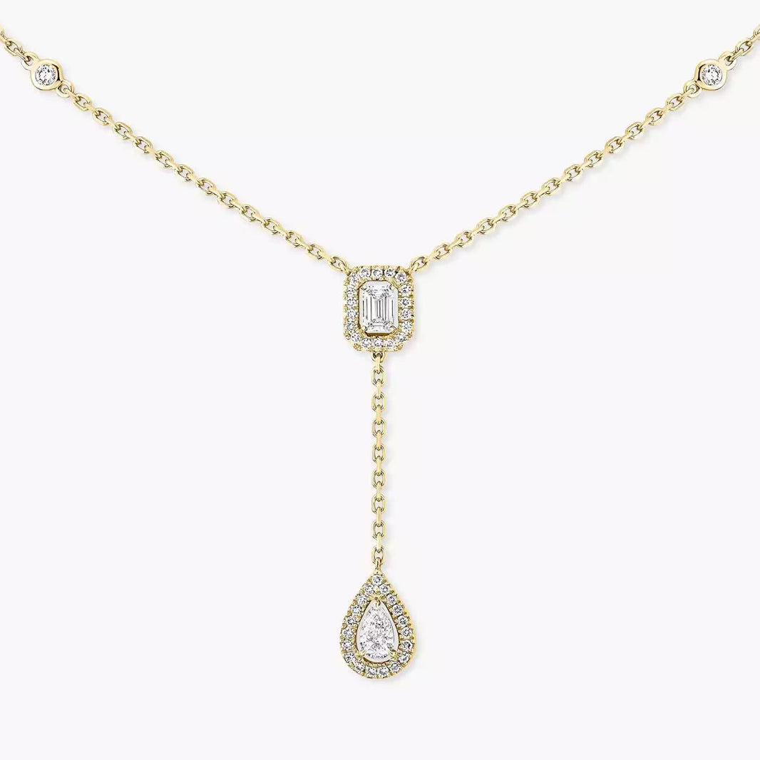 [LUXE] Gold Diamond Tie Necklace