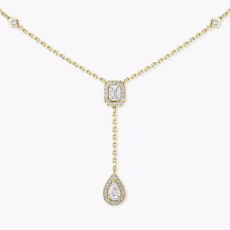 [LUXE] Gold Diamond Tie Necklace