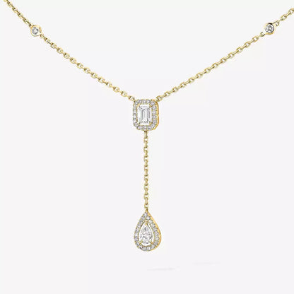 [LUXE] Gold Diamond Tie Necklace