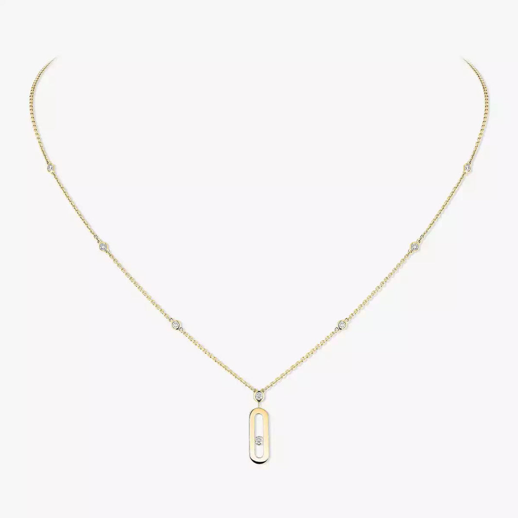 [LUXE]  Move Uno Gold Diamond Long Necklace