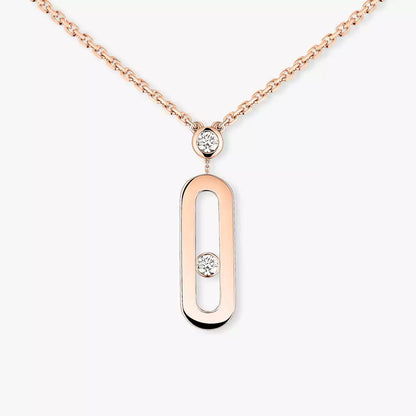[LUXE]  Move Uno Gold Diamond Long Necklace
