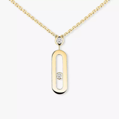 [LUXE]  Move Uno Gold Diamond Long Necklace