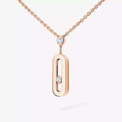 [LUXE]  Move Uno Gold Diamond Long Necklace