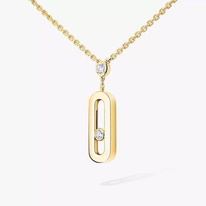 [LUXE]  Move Uno Gold Diamond Long Necklace