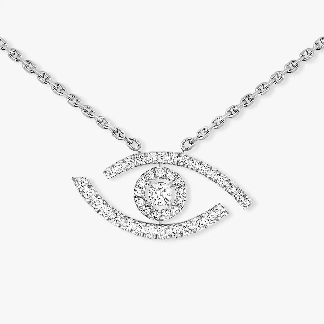 [LUXE] Pave_ Diamond Necklace Lucky Eye